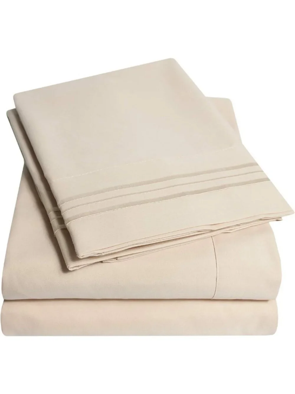 Luxury Queen Sheet Set - Extra Soft Beige Cream Bed Sheets & Pillowcases, Deep